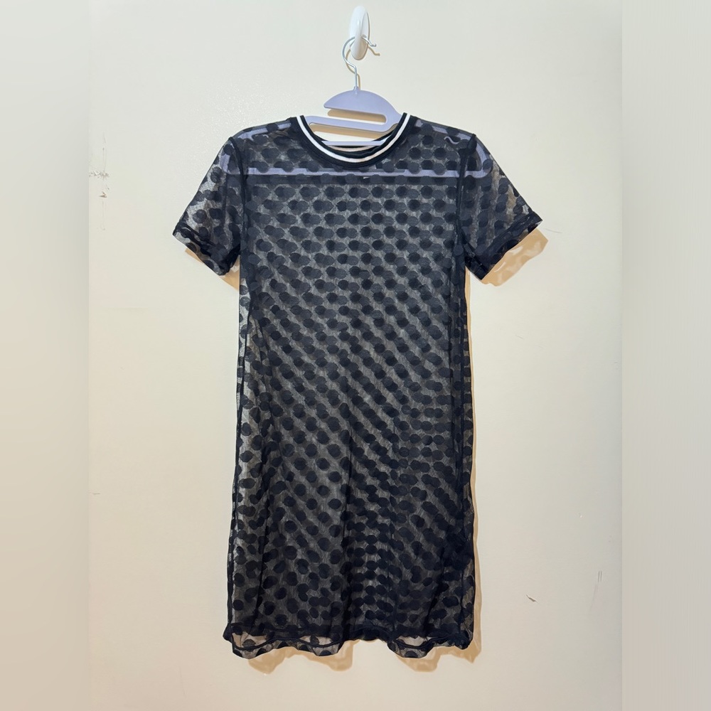 A08 H&M mesh polka dots shirt dress